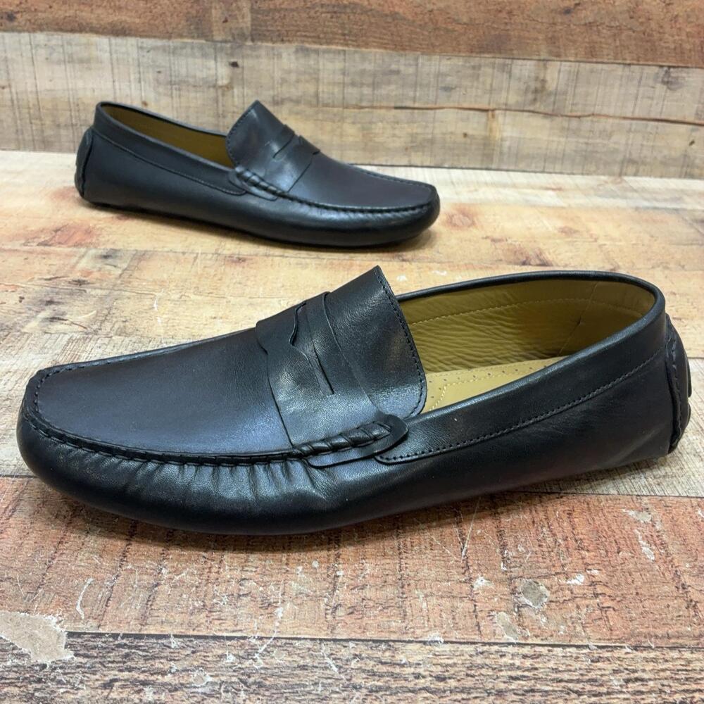 Vince Camuto VY-ESMAIL Loafers Mens Size 11.5 Black Leather Driving Shoes